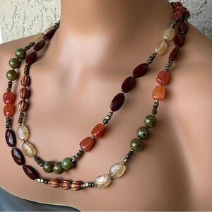 Premier Designs - “Mango” Beaded Necklace w/Autumn Colors